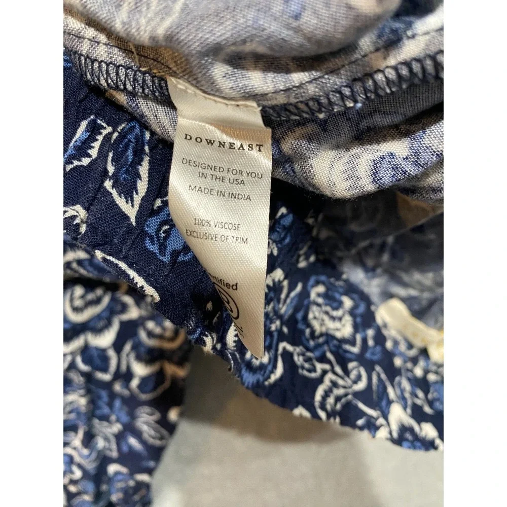 Down East Daily Flared Womens Flare Fall Floral Pants Size XL Blue Floral NWT!